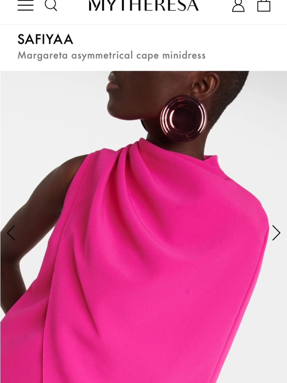 SAFIYAA Margareta Asymmetrical Cape Crepe Mini Dress - Picture 4 of 9